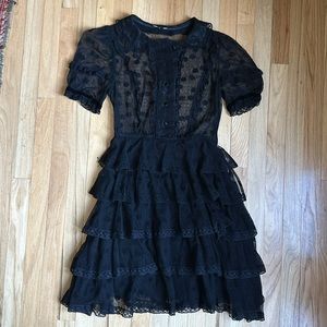Vintage Betsey Johnson Lacy Black Dress with Slip